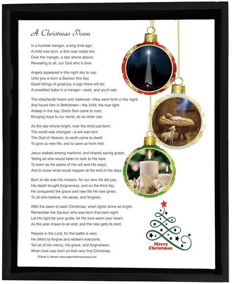 Religious Christmas Poems For Adults Free Printable