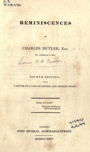 Reminiscences of Charles Butler Volume 1 Epub