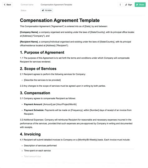 Remuneration Contract Template