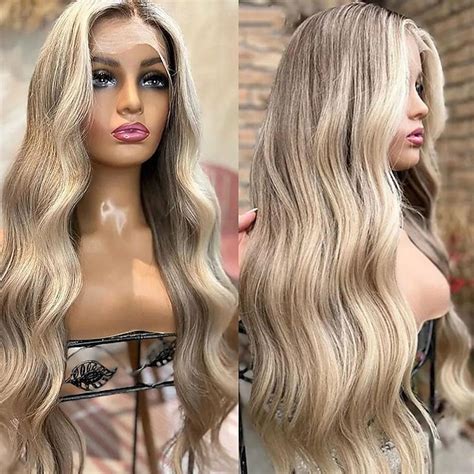 Remy Human Hair Lace Front Platinum Blonde Wigs 2025