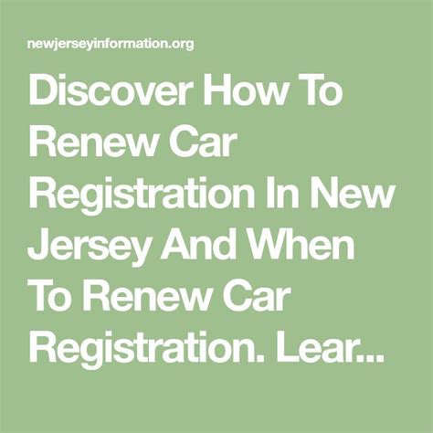 Renew New Jersey Registration in 5 Quick Steps