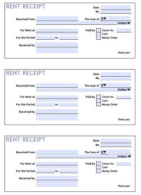 Rent Receipt Free Printable
