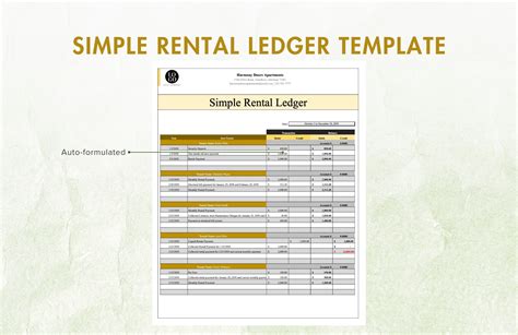 Rental Ledger Template Google Sheets