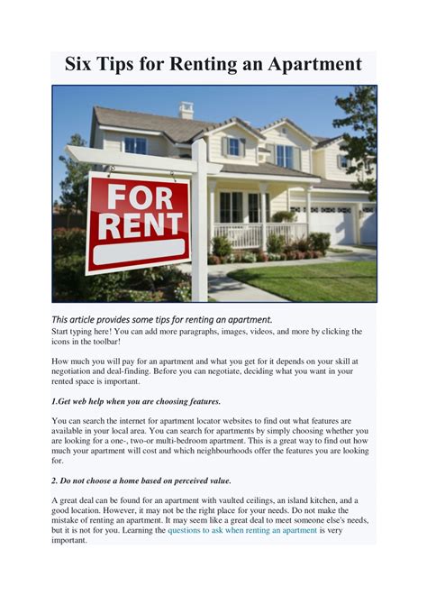 Renting: