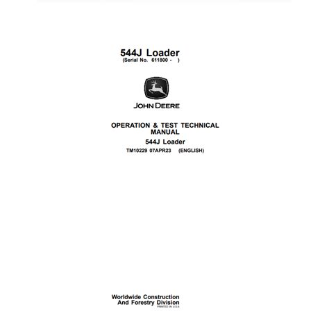 Repair Manual For John Deere 544j Loader Ebook Kindle Editon