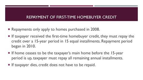 Repayment of First Time Homebuyer Credit: Unlock Your Home Ownership Dreams Responsibly