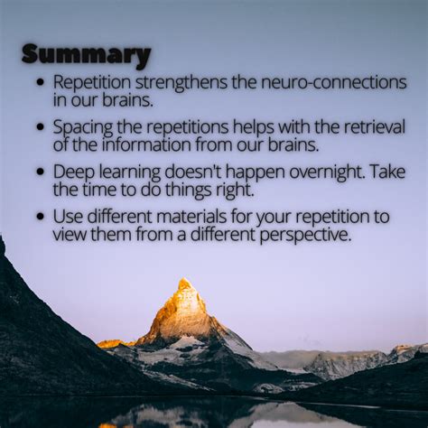 Repetition strengthens connections: