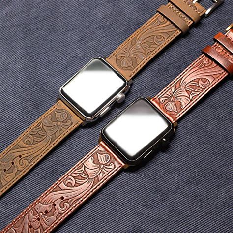 Replacement Genuine Leather Iwatch Flowers Reader