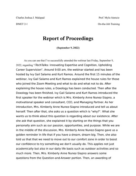 Report of Proceedings... Reader