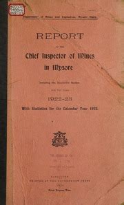 Report of the Chief Inspector of Mines in Mysore... Reader