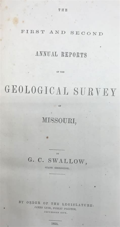 Report of the Geological Survey of the State of Missouri Volume 1; Including Field Work of 1873-1874 Kindle Editon