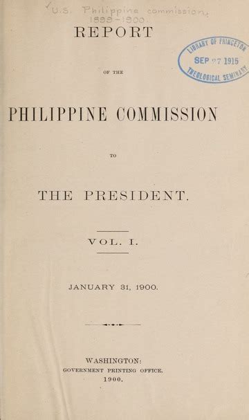 Report of the Philippine Commission to the Secretary of War 1908 Epub