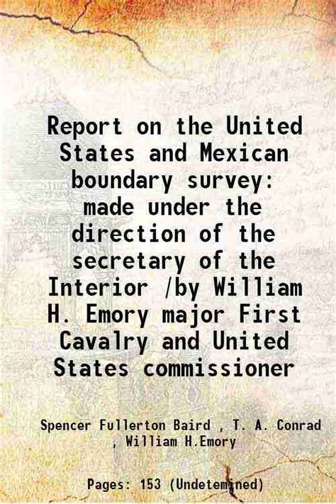 Report of the United States and Mexican Boundary Survey Epub