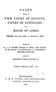 Reports of Certain Remarkable Cases in the Court of Session and Trials in the High Court of Justiciary Epub