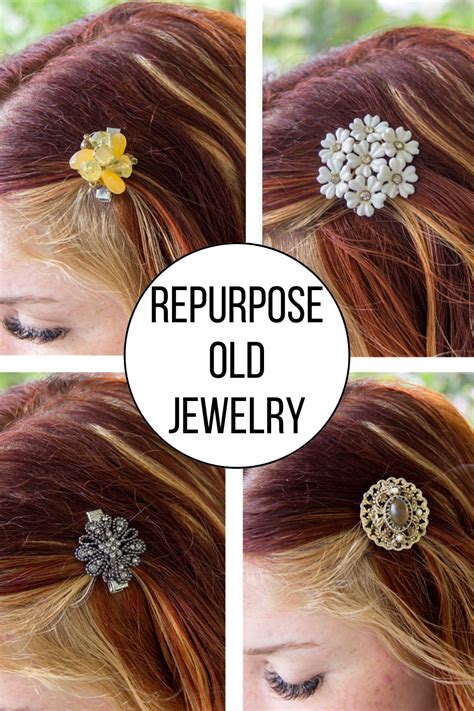 Repurpose a necklace as a hair accessory.