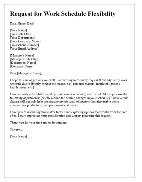 Request for a Schedule Change: A Call for Flexibility and Productivity