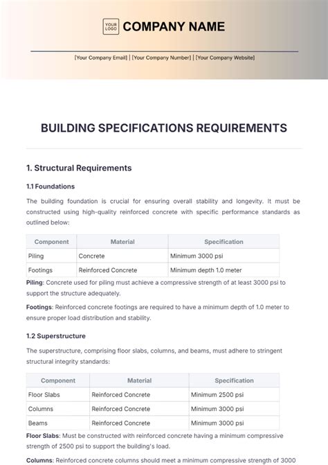 Requirement Specifications Template