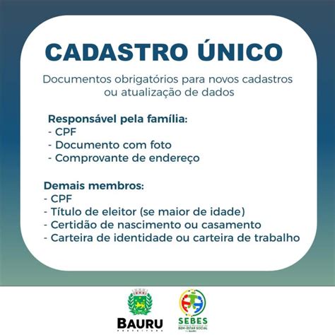 Requisitos para o Cadastro