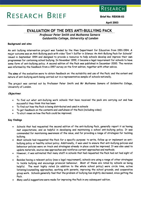 Research Brief Template