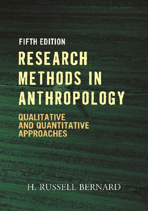 Research Methods in Anthropology Qualitative and Quantitative Approaches PDF