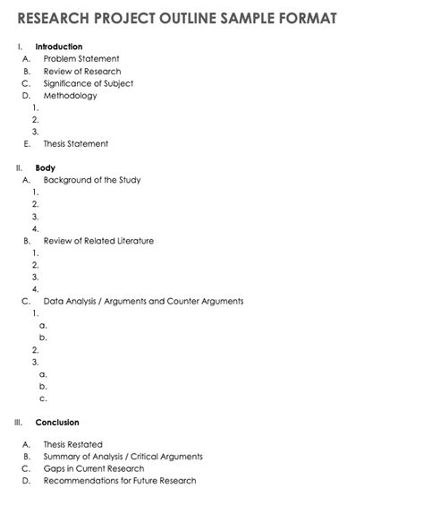 Research Project Outline Template