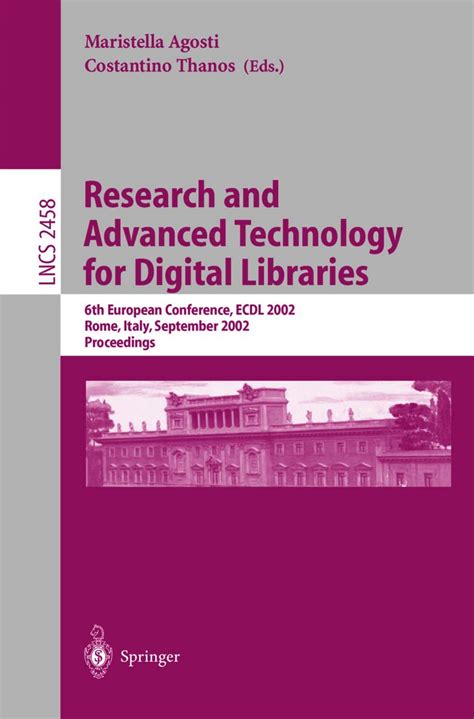 Research and Advanced Technology for Digital Libraries 6th European Conference PDF