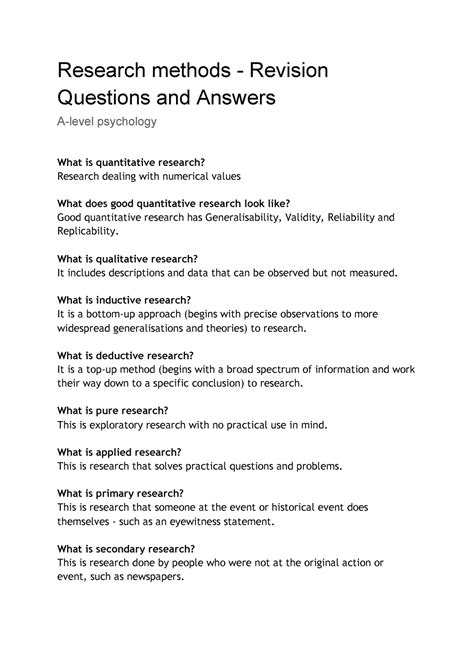 Reserch Methodology In Accounting Questions And Answers PDF