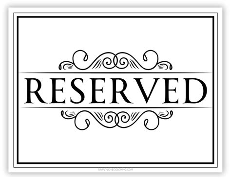 Reserved Seating Signs Template