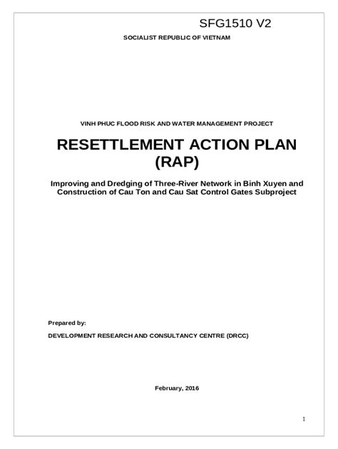 Resettlement Action Plan Template