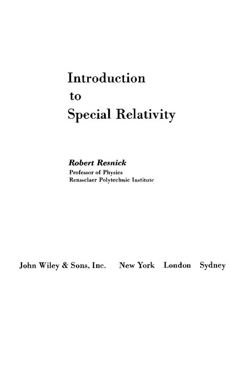 Resnick Relativity Solution Reader