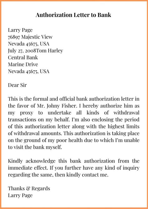 Resolution Letter Sample Bank Signature Authorization PDF