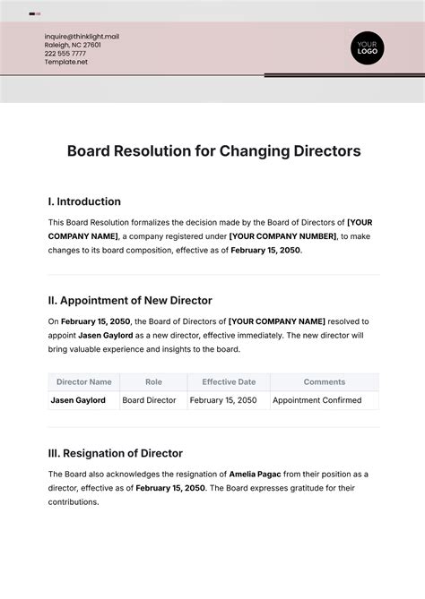 Resolution Of The Board Directors 5 Epub