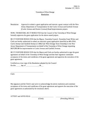 Resolution Re Approval To Submit A Grant Application And Epub