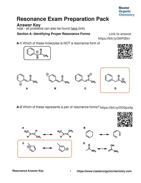 Resonance B Arch Answer Key Doc