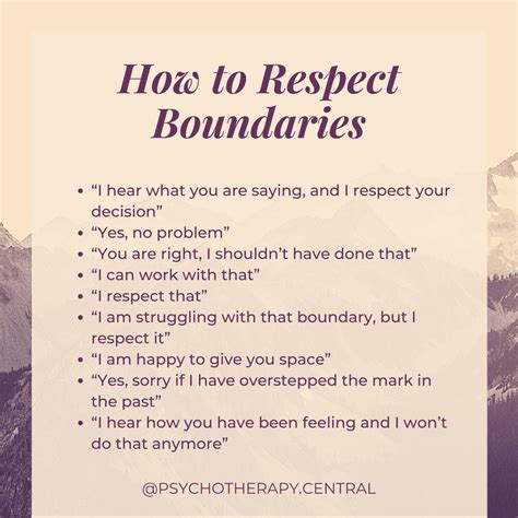 Respect Boundaries: