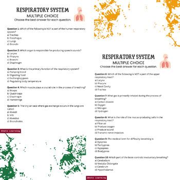 Respiratory System Multiple Choice Questions Answers Reader