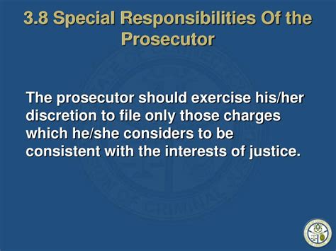 Responsibilities of the Chief Prosecutor