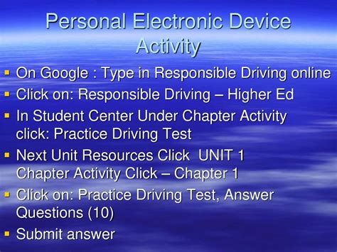 Responsible Driving Assessment Answers Reader