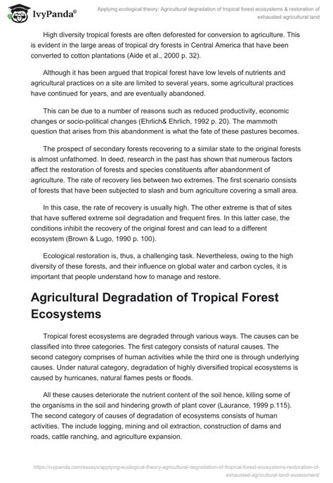 Restoration of Tropical Forest Ecosystems PDF