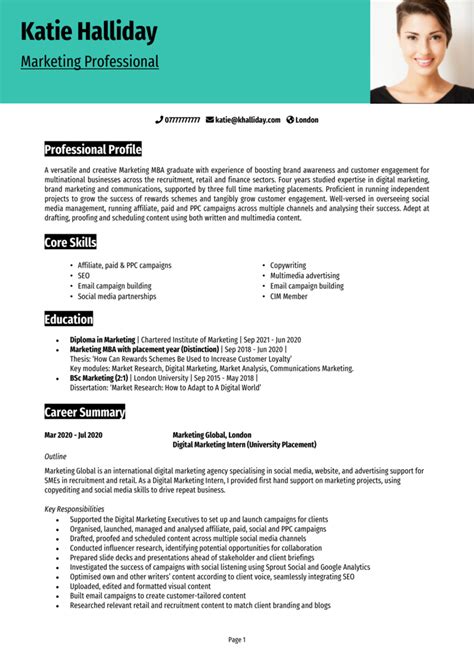 Resume Examples for Work Study: Kickstart Your Career with a Standout Resume