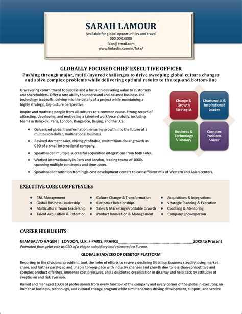 Resume Templates For Executives