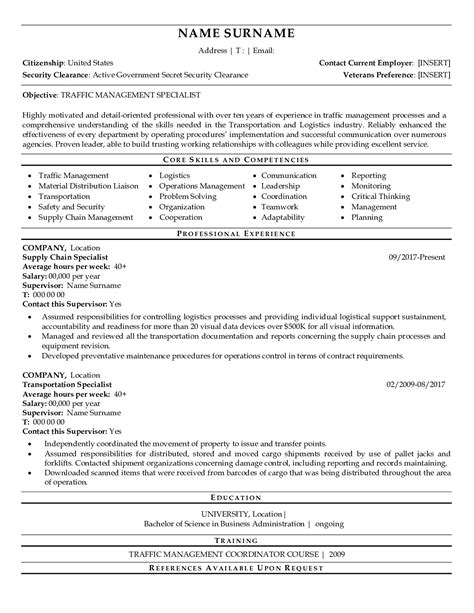 Resume Templates For Government Jobs