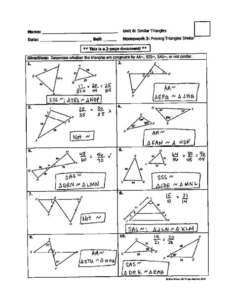 Reteach 7 4 Similar Triangles Answer Key Reader