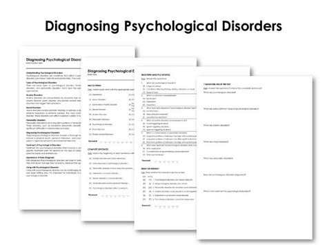 Reteaching Activity 16 Answers Psychological Disorders PDF