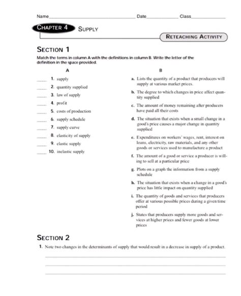 Reteaching Activity 5 Supply Economics Answers Epub