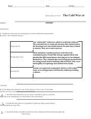 Reteaching Activity The Cold War At Home Evaluating Answers PDF