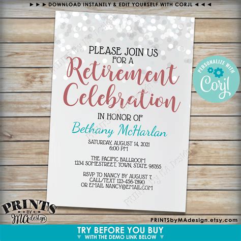 Retirement Celebration Invitation Template