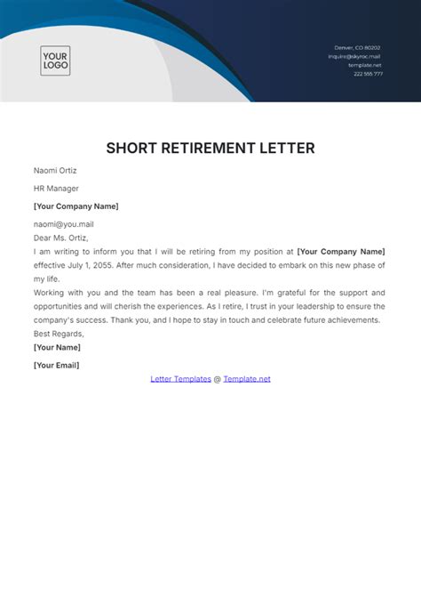 Retirement Letter Templates