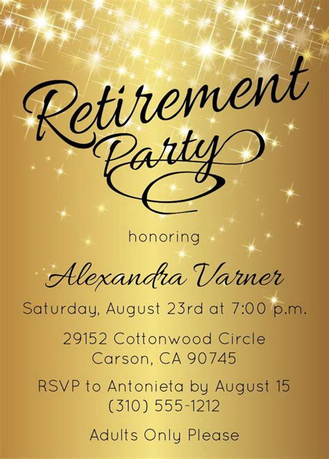 Retirement Party Announcement Template