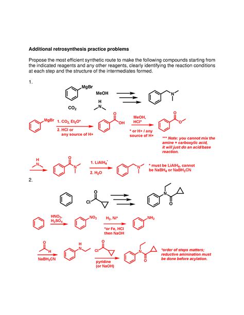 Retrosynthesis Practice Problems With Solutions Reader